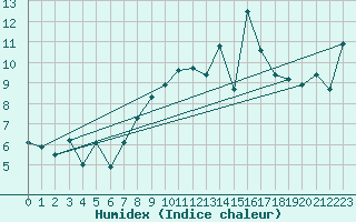 Courbe de l'humidex pour Robiei