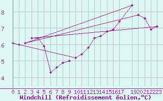 Courbe du refroidissement olien pour la bouée 6200091