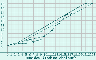 Courbe de l'humidex pour Coria