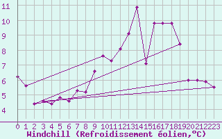 Courbe du refroidissement olien pour Neu Ulrichstein