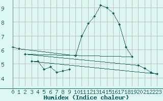 Courbe de l'humidex pour Puissalicon (34)