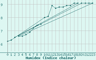 Courbe de l'humidex pour Saint-Hubert (Be)