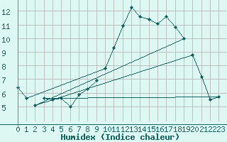 Courbe de l'humidex pour Nmes - Garons (30)