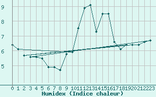 Courbe de l'humidex pour Mont-Aigoual (30)