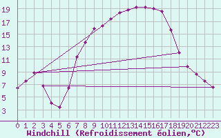 Courbe du refroidissement olien pour Weihenstephan