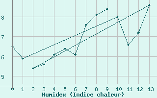 Courbe de l'humidex pour Lerwick