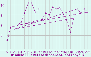 Courbe du refroidissement olien pour Chinchilla