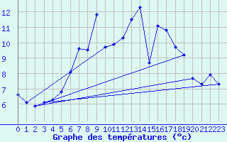 Courbe de tempratures pour Fichtelberg