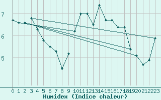 Courbe de l'humidex pour Erfde