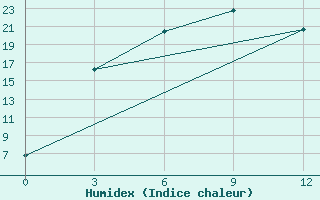 Courbe de l'humidex pour Ulygaiin Dugang