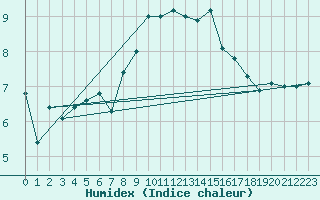 Courbe de l'humidex pour Aubenas - Lanas (07)