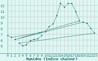 Courbe de l'humidex pour Doissat (24)