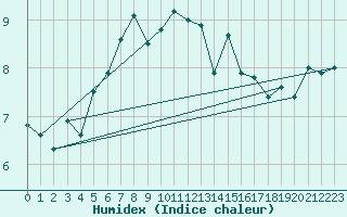 Courbe de l'humidex pour Laerdal-Tonjum