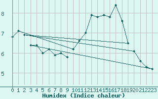 Courbe de l'humidex pour Blois (41)