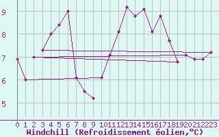 Courbe du refroidissement olien pour Ble - Binningen (Sw)