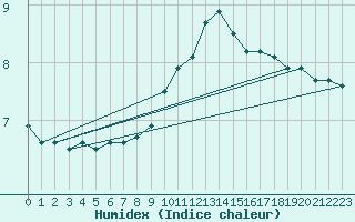 Courbe de l'humidex pour Luechow