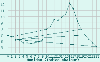 Courbe de l'humidex pour Sallanches (74)