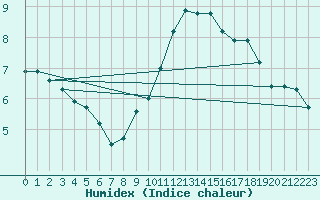 Courbe de l'humidex pour Trier-Petrisberg