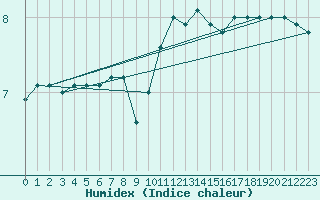 Courbe de l'humidex pour Slatteroy Fyr