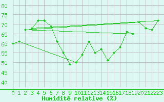 Courbe de l'humidit relative pour Michelstadt-Vielbrunn