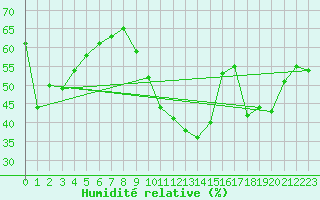 Courbe de l'humidit relative pour Michelstadt-Vielbrunn