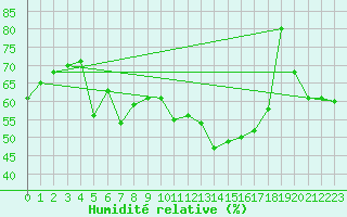 Courbe de l'humidit relative pour Pitztaler Gletscher