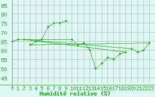 Courbe de l'humidit relative pour Brion (38)