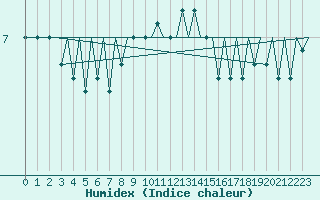 Courbe de l'humidex pour Srmellk International Airport