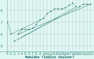 Courbe de l'humidex pour Tusimice