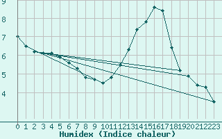 Courbe de l'humidex pour Neuville-de-Poitou (86)