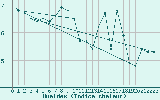 Courbe de l'humidex pour Puerto de San Isidro