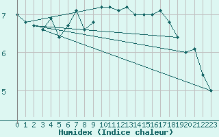 Courbe de l'humidex pour Ble - Binningen (Sw)