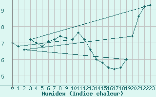 Courbe de l'humidex pour Osterfeld