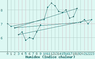 Courbe de l'humidex pour Cabauw Tower