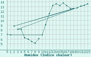 Courbe de l'humidex pour Mont-de-Marsan (40)