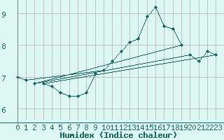 Courbe de l'humidex pour Villardeciervos