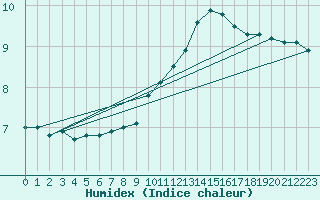 Courbe de l'humidex pour Senzeilles-Cerfontaine (Be)