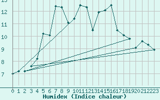 Courbe de l'humidex pour Angliers (17)