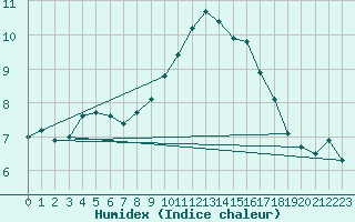 Courbe de l'humidex pour Marienberg