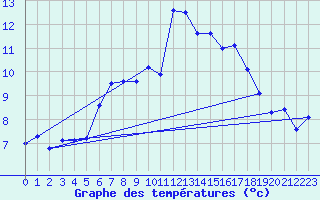 Courbe de tempratures pour Market