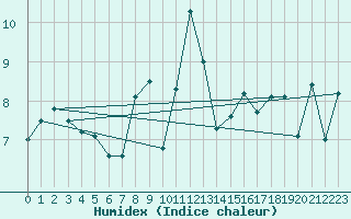 Courbe de l'humidex pour Port d'Aula - Nivose (09)