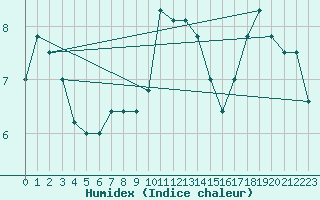 Courbe de l'humidex pour Torino / Bric Della Croce