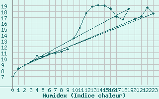 Courbe de l'humidex pour Muehlacker