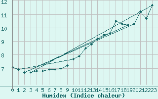 Courbe de l'humidex pour Ummendorf