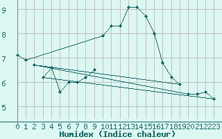 Courbe de l'humidex pour Neu Ulrichstein