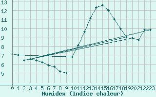 Courbe de l'humidex pour Narbonne-Ouest (11)