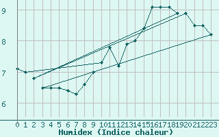 Courbe de l'humidex pour Sablires Oara (07)