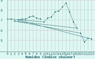 Courbe de l'humidex pour Neufchef (57)