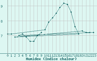 Courbe de l'humidex pour Nancy - Essey (54)