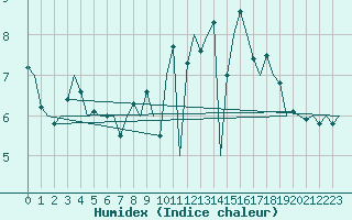 Courbe de l'humidex pour Wunstorf